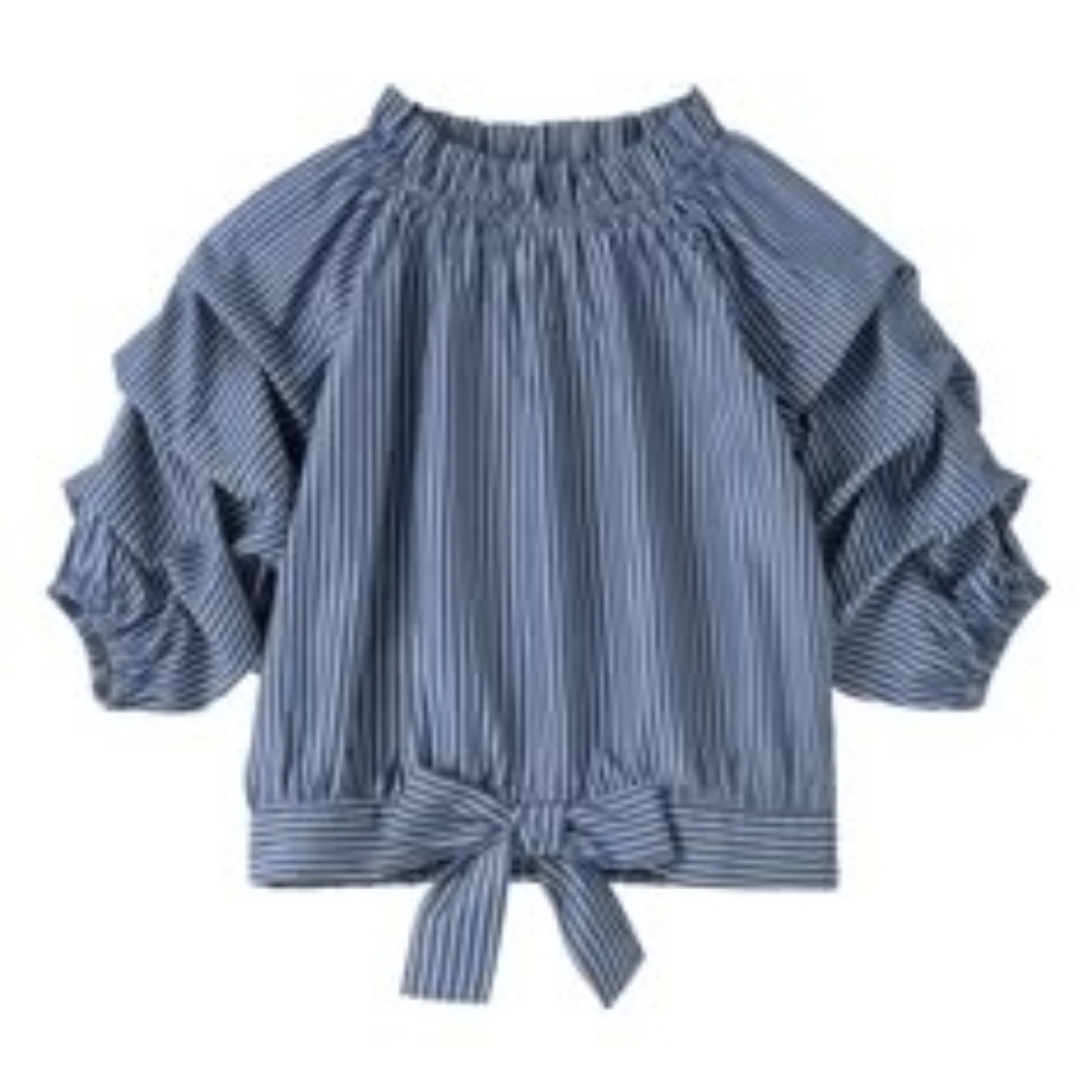 HABITUAL Blue and White Stripe Top